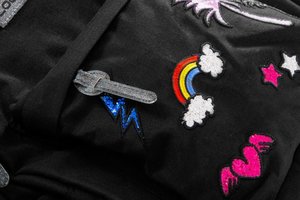 Školní batoh Hippie Sparkling badges black-4