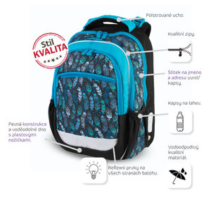 Školní batoh Indian blue-4
