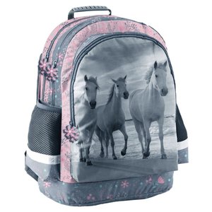 Školní batoh Koně květiny-1