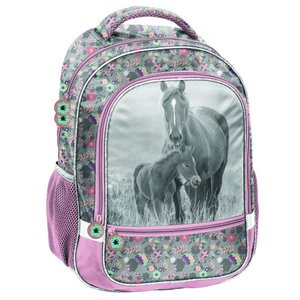 Školní batoh Koně šedý-1