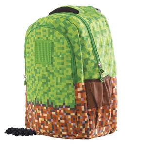 Školní batoh MineCraft hnědo-zelený-1