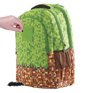 Školní batoh MineCraft hnědo-zelený-2