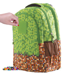 Školní batoh MineCraft hnědo-zelený-10