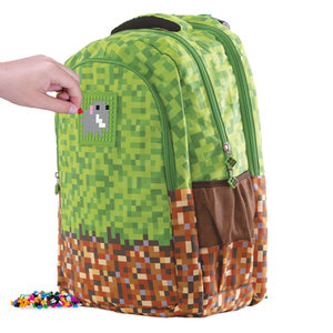 Školní batoh MineCraft hnědo-zelený-11
