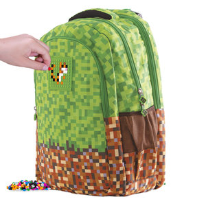 Školní batoh MineCraft hnědo-zelený-12