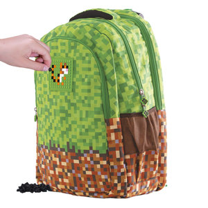 Školní batoh MineCraft hnědo-zelený-8