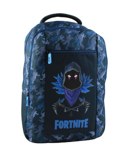 Školní batoh Raven dvoukomorový, černý/modrý-1