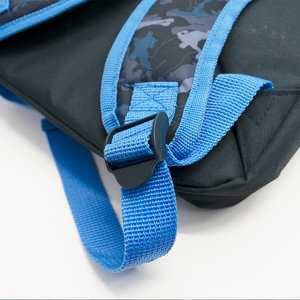Školní batoh Raven jednokomorový, černý/modrý-5