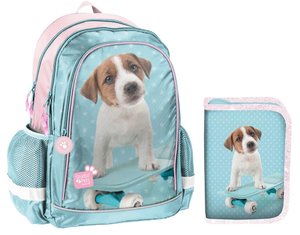 Školní set Dog modro-růžový-1