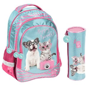 Školní set Happy friends modrý-1