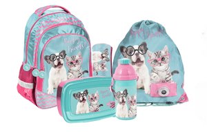 Školní set Happy friends modrý 5dílný-1