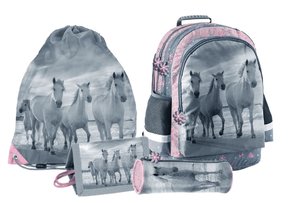 Školní set Koně květiny 4dílný-1