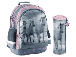 Školní set Koně květiny s batohem-1