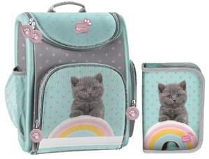 Školní set Koťátko modrý s aktovkou-1