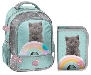 Školní set Koťátko modrý s batohem-1