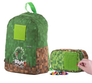 Školní set Minecraft dvoudílný, s jednokomorovým batohem-1
