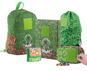 Školní set Minecraft pětidílný, s jednokomorovým batohem-1