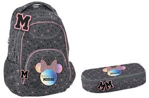 Školní set Minnie Mouse šedo-růžový s batohem-1