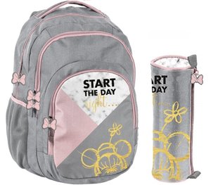 Školní set Minnie šedý s pouzdrem-1