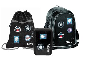 Školní set NASA černý s dvoupatrovým penálem-1