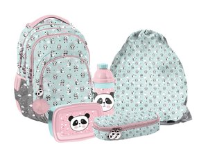 Školní set Panda cute, 5dílný s batohem-1