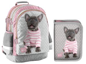 Školní set Štěně růžový s batohem-1