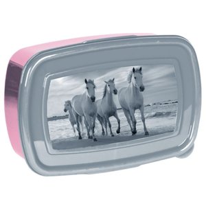 Svačinový set Koně šedo-růžový-2