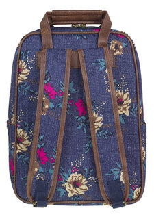 Volnočasový batoh Cubic Blue Denim Flowers-4