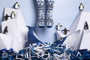 Ponožky klasik Winter ice pinguin 39-42-2