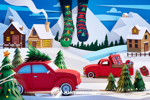 Ponožky klasik X-mas tree 39-42-2