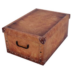 Úložný box Leather cream midi-1