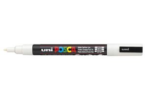 Akrylový popisovač PC-3M Posca, 0,9-1,3 mm, bílý-2