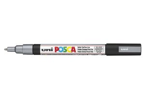 Akrylový popisovač PC-3M Posca, 0,9-1,3 mm, stříbrný-2