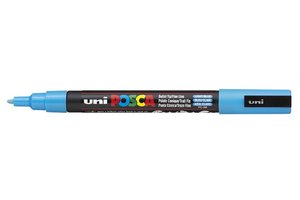 Akrylový popisovač PC-3M Posca, 0,9-1,3 mm, sv. modrý-2