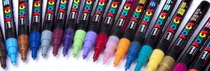 Akrylový popisovač PC-3M Posca, 0,9-1,3 mm, zlatý-5