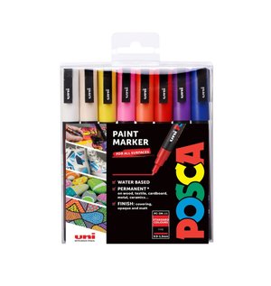 Sada akrylových popisovačů PC-3M Posca, 16 ks, 0,9-1,3 mm, mix barev-1