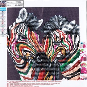 Diamantové malování Zebra 30 x 30 cm-3