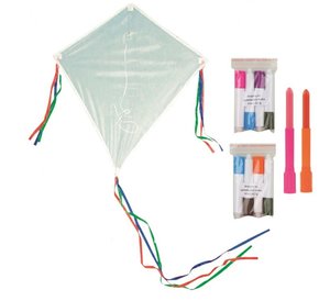 Létající drak Do-Do bílý k vymalování s pastely-1