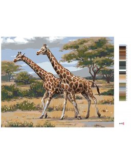 Malování podle čísel Africké Safari žirafy-3
