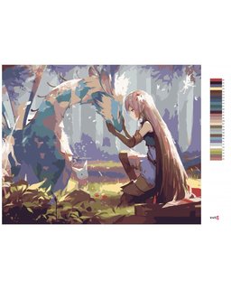 Malování podle čísel Anime dívka s drakem-3