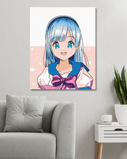 Malování podle čísel Anime dívka s mašlí-2