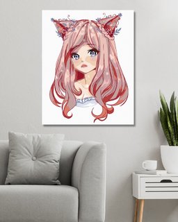 Malování podle čísel Anime dívka s růžovými vlasy-2