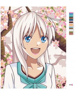 Malování podle čísel Anime dívka u stromu-3