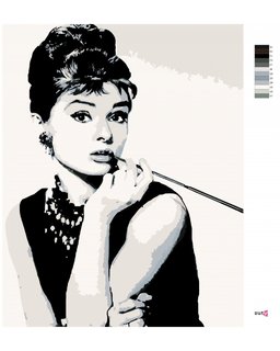 Malování podle čísel Audrey Hepburn černobílá-3