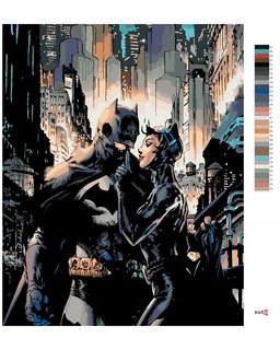 Malování podle čísel Batman a Catwoman-3