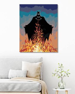 Malování podle čísel Batman a plameny-2