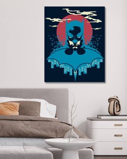 Malování podle čísel Batman v modré a červené-2