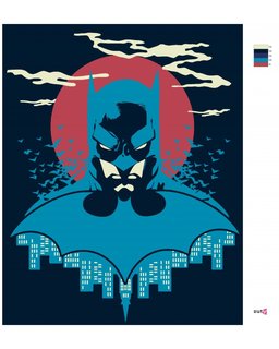 Malování podle čísel Batman v modré a červené-3