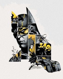 Malování podle čísel Batman v šedé a žluté-1