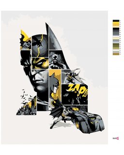 Malování podle čísel Batman v šedé a žluté-3